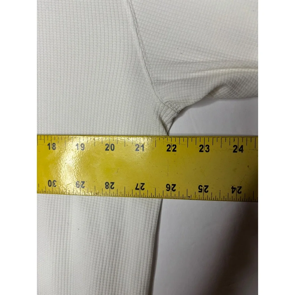 The North Face VaporWick Mens White Quarter‎ Zip Polo Shirt Textured L AT8U